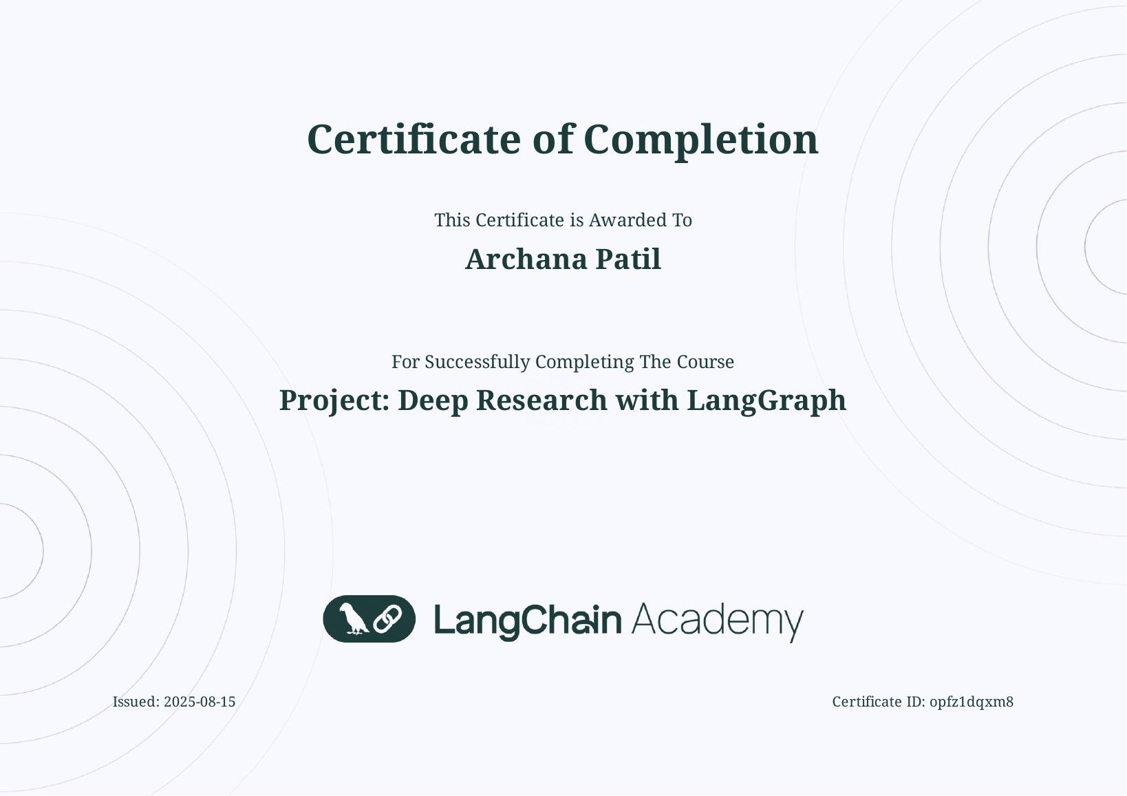 Certificate Preview